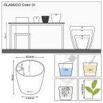 CLASSICO Color 21 Λευκή Ø21x20cm Στρογγυλή Αυτοποτιζόμενη Γλάστρα & Κασπώ LECHUZA - Στρογγυλές Αυτοποτιζόμενες Γλάστρες