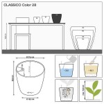 CLASSICO Color 28 Λευκή Ø28x26cm Στρογγυλή Αυτοποτιζόμενη Γλάστρα & Κασπώ LECHUZA - Στρογγυλές Αυτοποτιζόμενες Γλάστρες