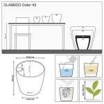 CLASSICO Color 43 Λευκή Ø43x40cm Στρογγυλή Αυτοποτιζόμενη Γλάστρα & Κασπώ LECHUZA - Στρογγυλές Αυτοποτιζόμενες Γλάστρες