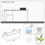 CUBE Color Triple Καφέ Άμμου 40x14x14cm Ζαρντινιέρα Αυτοποτιζόμενη με Άγκιστρα Μπαλκονιού LECHUZA - Αυτοποτιζόμενες Ζαρντινιέρες Μπαλκονιών