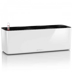 CUBE Glossy Triple White 40x14x14cm Self-Watering Planter-Cachepot LECHUZA - Urban Gardening & Automatic Watering Planters