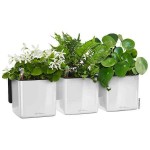 Αυτοποτιζόμενη Λευκή Γλάστρα Τοίχου Green Wall Home Kit Glossy LECHUZA - Κάθετος Κήπος & Αυτοποτιζόμενες Τετράγωνες Γλάστρες