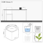 CUBE Glossy 14 Κόκκινο Σκάρλετ 14x14x14cm LECHUZA Αυτοποτιζόμενη Τετράγωνη Γλάστρα - Αυτοποτιζόμενες Τετράγωνες Γλάστρες 