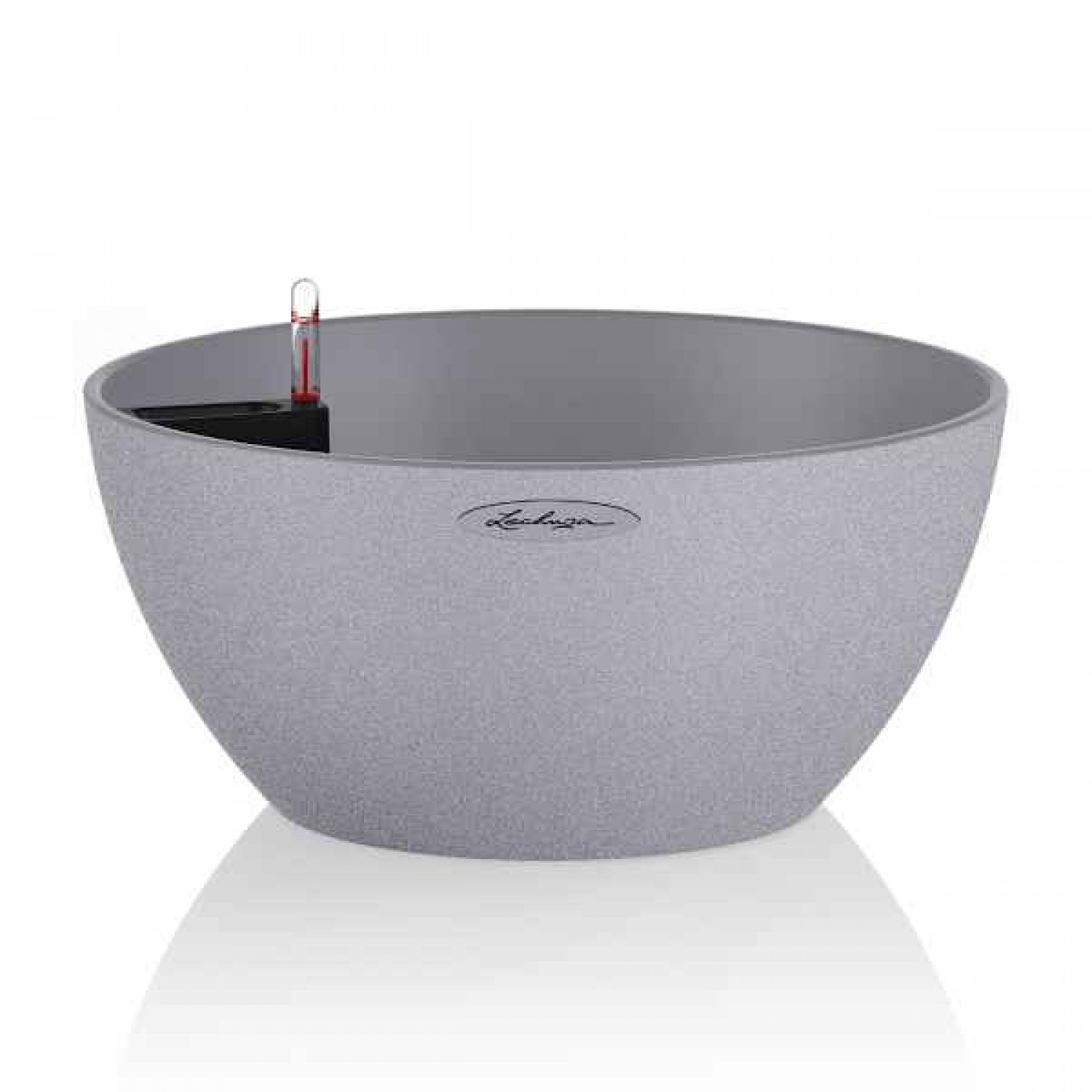 CUBETO Stone 30 Grey D30x13cm Self-Watering Planter-Cachepot LECHUZA Complete - Automatic Watering Bowl Planters
