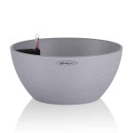 CUBETO Stone 30 Grey D30x13cm Self-Watering Planter-Cachepot LECHUZA Complete - Automatic Watering Bowl Planters