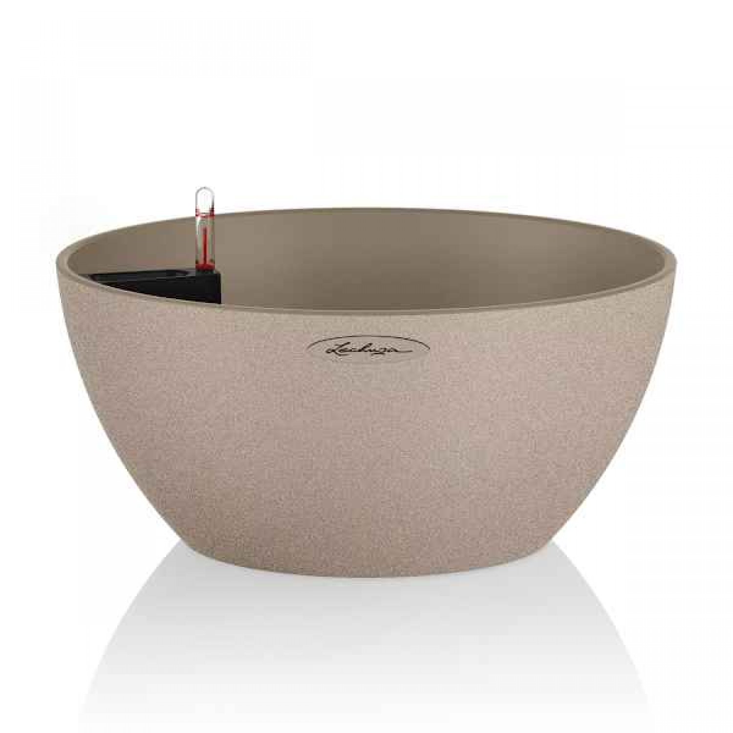 CUBETO Stone 30 Beige D30x13cm Self-Watering Planter-Cachepot LECHUZA Complete - Automatic Watering Bowl Planters