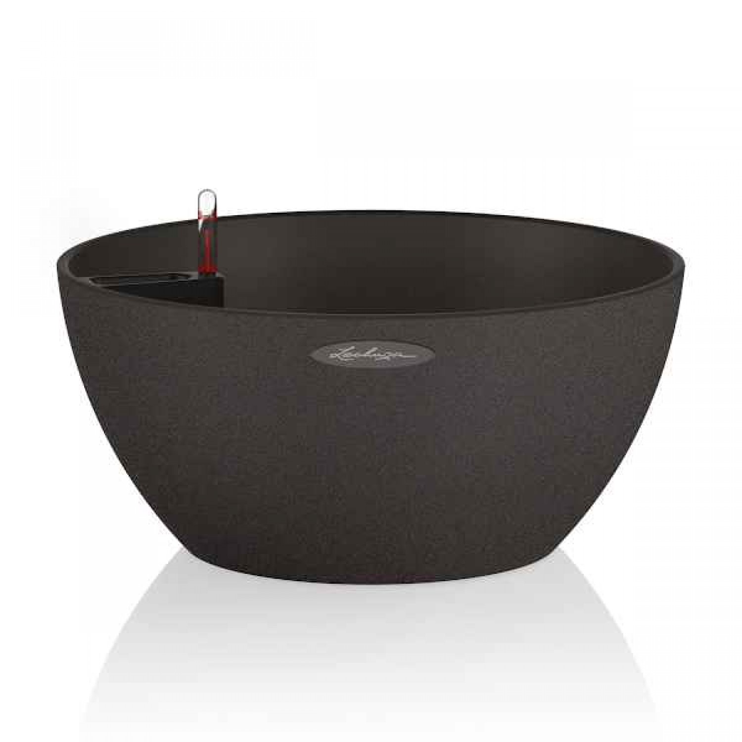 CUBETO Stone 30 Black D30x13cm Self-Watering Planter-Cachepot LECHUZA Complete - Automatic Watering Bowl Planters
