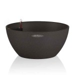 CUBETO Stone 30 Black D30x13cm Self-Watering Planter-Cachepot LECHUZA Complete - Automatic Watering Bowl Planters