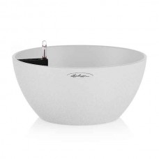 CUBETO Stone 30 Λευκή Δ30x13cm Γλάστρα-Λεκάνη Αυτοποτιζόμενη & Κασπώ LECHUZA - Λεκανοειδείς Αυτοποτιζόμενες Γλάστρες