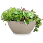 CUBETO Stone 40 Μπεζ Δ40x18cm Γλάστρα-Λεκάνη Αυτοποτιζόμενη & Κασπώ LECHUZA - Λεκανοειδείς Αυτοποτιζόμενες Γλάστρες