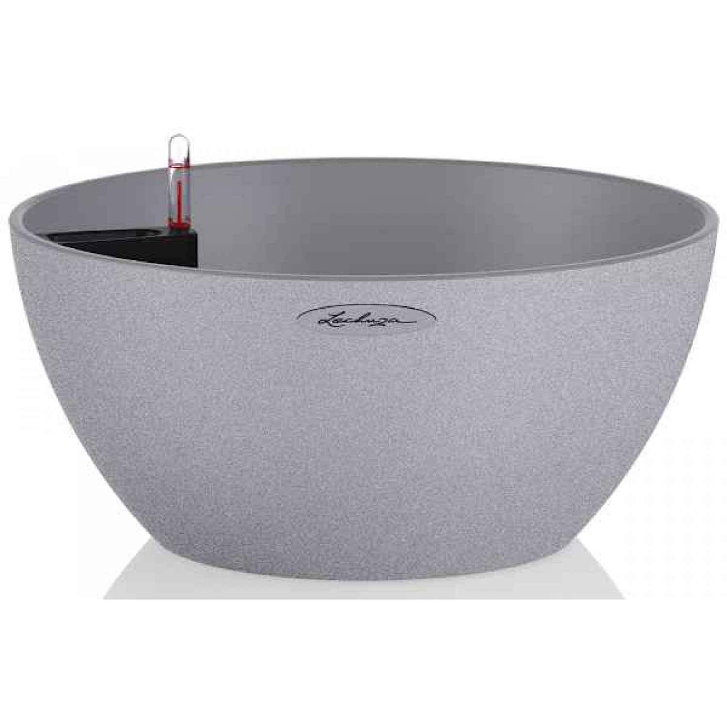 CUBETO Stone 40 Grey D40x18cm Self-Watering Planter-Cachepot LECHUZA Complete - Automatic Watering Bowl Planters