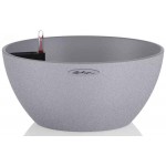 CUBETO Stone 40 Grey D40x18cm Self-Watering Planter-Cachepot LECHUZA Complete - Automatic Watering Bowl Planters