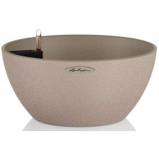 CUBETO Stone 40 Beige D40x18cm Self-Watering Planter-Cachepot LECHUZA Complete - Automatic Watering Bowl Planters