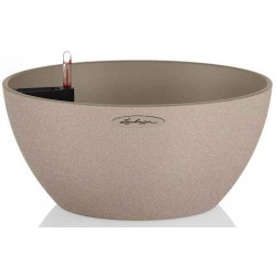 CUBETO Stone 40 Μπεζ Δ40x18cm Γλάστρα-Λεκάνη Αυτοποτιζόμενη & Κασπώ LECHUZA - Λεκανοειδείς Αυτοποτιζόμενες Γλάστρες