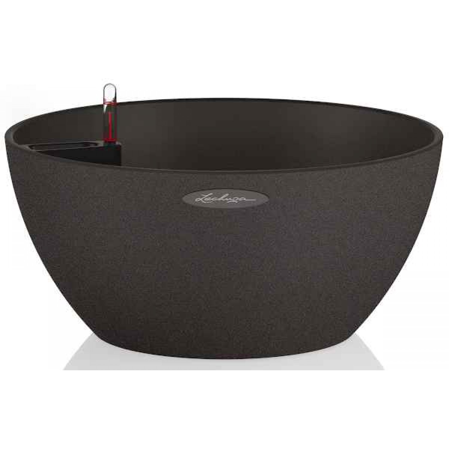 CUBETO Stone 40 Black D40x18cm Self-Watering Planter-Cachepot LECHUZA Complete - Automatic Watering Bowl Planters