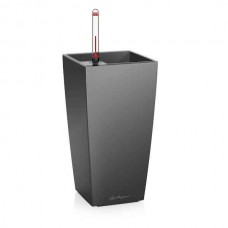 CUBI Mini Ανθρακί 9x9x18cm Τετράγωνη Αυτοποτιζόμενη Γλάστρα & Κασπώ LECHUZA - Τετράγωνες Αυτοποτιζόμενες Γλάστρες