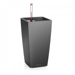 CUBI Mini Ανθρακί 9x9x18cm Τετράγωνη Αυτοποτιζόμενη Γλάστρα & Κασπώ LECHUZA - Τετράγωνες Αυτοποτιζόμενες Γλάστρες