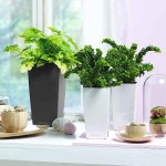 CUBI Maxi Λευκή 14x14x26cm Τετράγωνη Αυτοποτιζόμενη Γλάστρα & Κασπώ LECHUZA - Τετράγωνες Αυτοποτιζόμενες Γλάστρες
