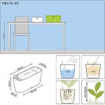 DELTA 10 Charcoal Metallic 30x11x13cm Self-Watering Planter