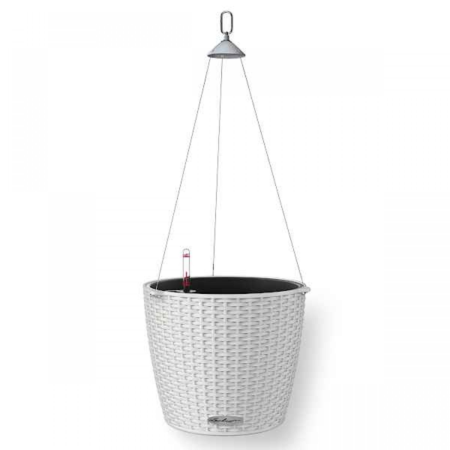 NIDO Cottage 28 Γκρι Ανοιχτό Ø27x23cm Στρογγυλή Αυτοποτιζόμενη Κρεμαστή Γλάστρα & Κασπώ LECHUZA - Στρογγυλές Αυτοποτιζόμενες Γλάστρες