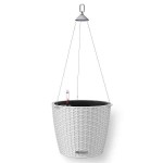 NIDO Cottage 28 Γκρι Ανοιχτό Ø27x23cm Στρογγυλή Αυτοποτιζόμενη Κρεμαστή Γλάστρα & Κασπώ LECHUZA - Στρογγυλές Αυτοποτιζόμενες Γλάστρες
