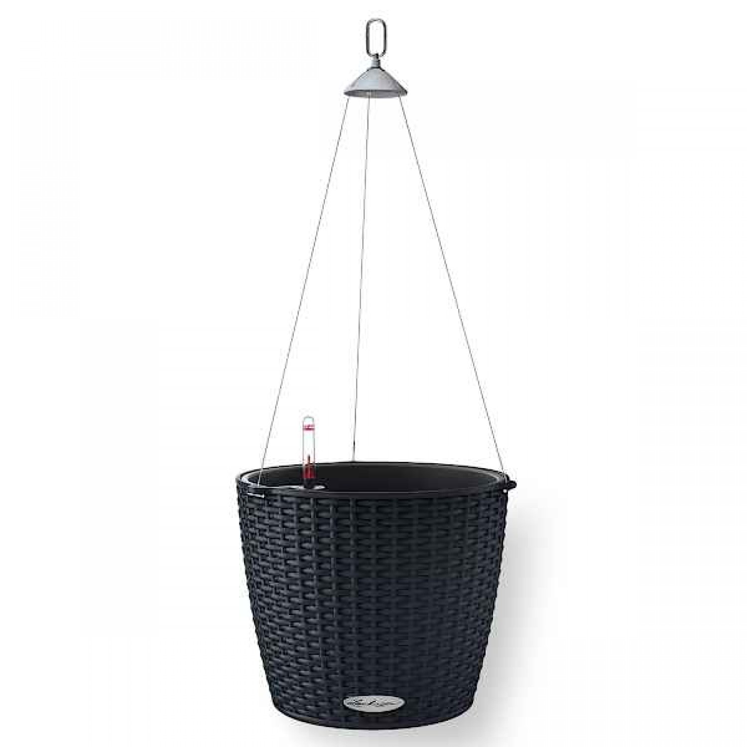 NIDO Cottage 28 Γραφίτης Ø27x23cm Στρογγυλή Αυτοποτιζόμενη Κρεμαστή Γλάστρα & Κασπώ LECHUZA - Στρογγυλές Αυτοποτιζόμενες Γλάστρες
