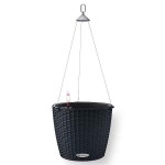 NIDO Cottage 28 Γραφίτης Ø27x23cm Στρογγυλή Αυτοποτιζόμενη Κρεμαστή Γλάστρα & Κασπώ LECHUZA - Στρογγυλές Αυτοποτιζόμενες Γλάστρες