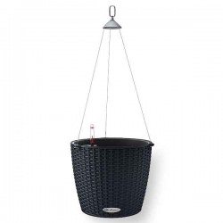 NIDO Cottage 28 Γραφίτης Ø27x23cm Στρογγυλή Αυτοποτιζόμενη Κρεμαστή Γλάστρα & Κασπώ LECHUZA - Στρογγυλές Αυτοποτιζόμενες Γλάστρες
