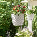 NIDO Cottage 35 Γρανίτης Ø35x23cm Αυτοποτιζόμενη Κρεμαστή Γλάστρα & Κασπώ LECHUZA - Στρογγυλές Αυτοποτιζόμενες Γλάστρες