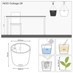 NIDO Cottage 35 Γρανίτης Ø35x23cm Αυτοποτιζόμενη Κρεμαστή Γλάστρα & Κασπώ LECHUZA - Στρογγυλές Αυτοποτιζόμενες Γλάστρες
