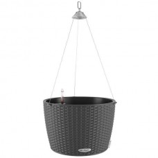 NIDO Cottage 35 Γρανίτης Ø35x23cm Αυτοποτιζόμενη Κρεμαστή Γλάστρα & Κασπώ LECHUZA - Στρογγυλές Αυτοποτιζόμενες Γλάστρες