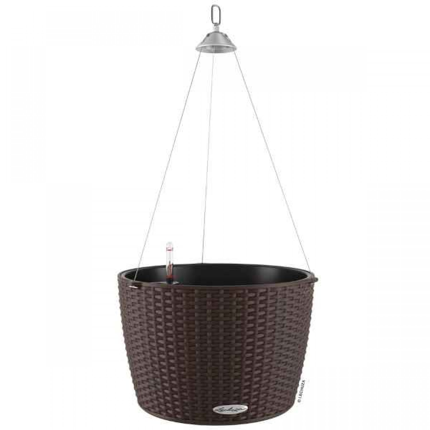 NIDO Cottage 35 Γρανίτης Ø35x23cm Αυτοποτιζόμενη Κρεμαστή Γλάστρα & Κασπώ LECHUZA - Στρογγυλές Αυτοποτιζόμενες Γλάστρες