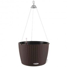 NIDO Cottage 35 Γρανίτης Ø35x23cm Αυτοποτιζόμενη Κρεμαστή Γλάστρα & Κασπώ LECHUZA - Στρογγυλές Αυτοποτιζόμενες Γλάστρες