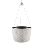NIDO Cottage 35 Γκρι Ανοιχτό Ø35x23cm Αυτοποτιζόμενη Κρεμαστή Γλάστρα & Κασπώ LECHUZA - Στρογγυλές Αυτοποτιζόμενες Γλάστρες