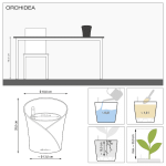 ORCHIDEA Καφέ Τεφρό Φ18x20cm Γλάστρα-Κασπώ Στρογγυλή Αυτοποτιζόμενη LECHUZA - Στρογγυλές Αυτοποτιζόμενες Γλάστρες