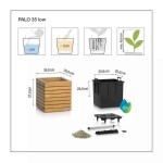 PALO Wood 35 LOW Ξύλινη Αυτοποτιζόμενη Γλάστρα 35x35x37cm LECHUZA - Αυτοποτιζόμενες Γλάστρες & Κασπώ