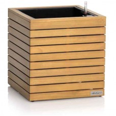 PALO Wood 45 LOW Ξύλινη Αυτοποτιζόμενη Γλάστρα 44x44x46cm LECHUZA - Αυτοποτιζόμενες Γλάστρες & Κασπώ