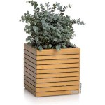 PALO Wood 45 LOW Ξύλινη Αυτοποτιζόμενη Γλάστρα 44x44x46cm LECHUZA - Αυτοποτιζόμενες Γλάστρες & Κασπώ