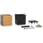 PALO Wood 45 LOW Ξύλινη Αυτοποτιζόμενη Γλάστρα 44x44x46cm LECHUZA - Αυτοποτιζόμενες Γλάστρες & Κασπώ