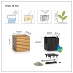 PALO Wood 45 LOW Ξύλινη Αυτοποτιζόμενη Γλάστρα 44x44x46cm LECHUZA - Αυτοποτιζόμενες Γλάστρες & Κασπώ