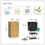 PALO Wood 45 HIGH Ξύλινη Αυτοποτιζόμενη Γλάστρα 44x44x77cm LECHUZA - Αυτοποτιζόμενες Γλάστρες & Κασπώ