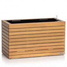 PALO WIDE 80 LOW Wood Self-Watering Planter 79x37x46cm LECHUZA Complete