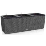 TRIO Cottage 40 Granite 130x42x(H)44cm LECHUZA Self-Watering Planter Complete - Automatic Watering Planters & Containers