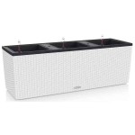 TRIO Cottage 40 White 130x42x(H)44cm LECHUZA Self-Watering Planter Complete - Automatic Watering Planters & Containers