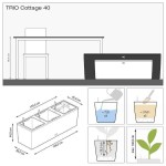 TRIO Cottage 40 White 130x42x(H)44cm LECHUZA Self-Watering Planter Complete - Automatic Watering Planters & Containers