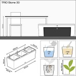 TRIO Stone 30 Black 100x32.5x34.5cm Self-Watering Planter