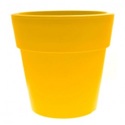 Γλάστρα Linea Στρογγυλή Χαμηλή Κίτρινη Ø 16cm x 15,5cm(Υ)