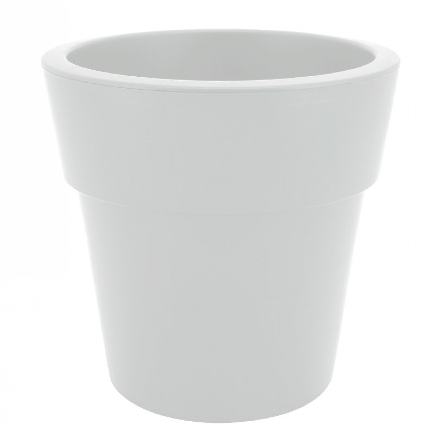 Γλάστρα Linea Στρογγυλή Χαμηλή Λευκή Ø 20cm x 18,5cm(Υ) - Πλαστικές Στρογγυλές Γλάστρες Γλάστρα Linea Στρογγυλή Χαμηλή Λευκή Ø 20cm x 18,5cm(Υ)
