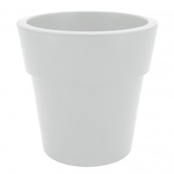 Γλάστρα Linea Στρογγυλή Χαμηλή Λευκή Ø 16cm x 15,5cm(Υ)