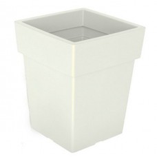 Square Linea Low Flower Pot  White Colour 42cm x 33cm x 33cm       |kipogeorgiki.live